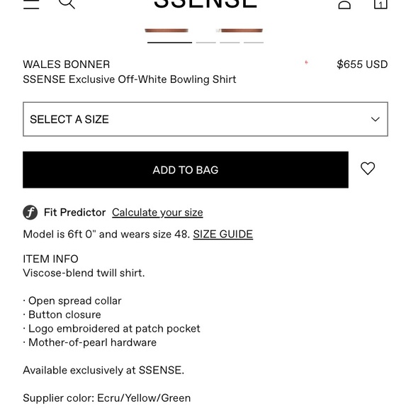 Wales Bonner button up, never worn bought too small, beige with colored stripes - Picture 6 of 7